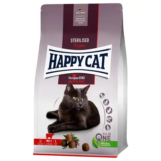 Happy Cat Sterilised Adult Bavarian Beef - 4 kg Rabatt