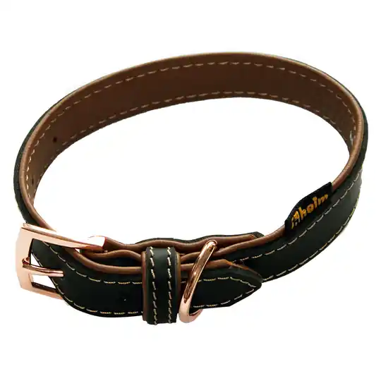 Beställ idag Heim Rosé fodrat halsband, svart/brunt - Stl. 35 24 - 31 cm halsomfång, B 20 mm
