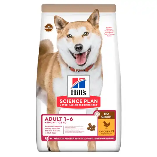 Endast idag Hill‘s Science Plan Adult 1-6 No Grain Medium Chicken Ekonomipack 2 x 14 kg