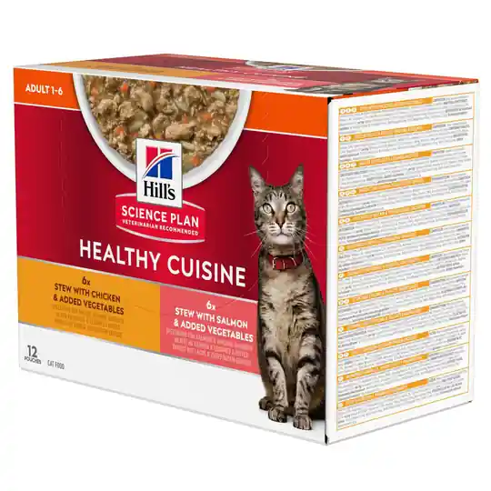 Beställ idag Hill‘s Science Plan Adult Healthy Cuisine with Chicken & Salmon - 12 x 80 g
