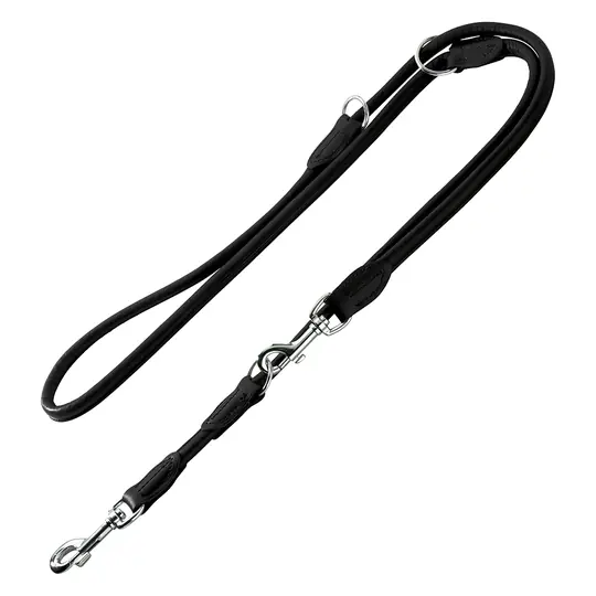 Beställ idag HUNTER Round & Soft koppel, svart - Längd 200 cm, Ø 1 cm