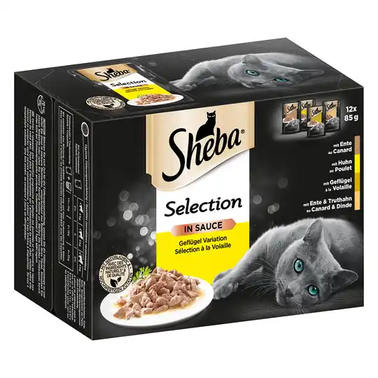 Jumbopack Sheba Variations 96 x 85 g portionspåsar - Selection in Sauce Fågelkött Billigare