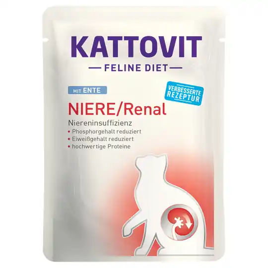 Bästa pris Kattovit Feline Renal Pouch 24 x 85 g - Anka