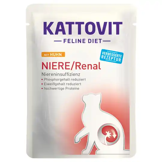 Endast denna vecka Kattovit Feline Renal Pouch 24 x 85 g - Kyckling