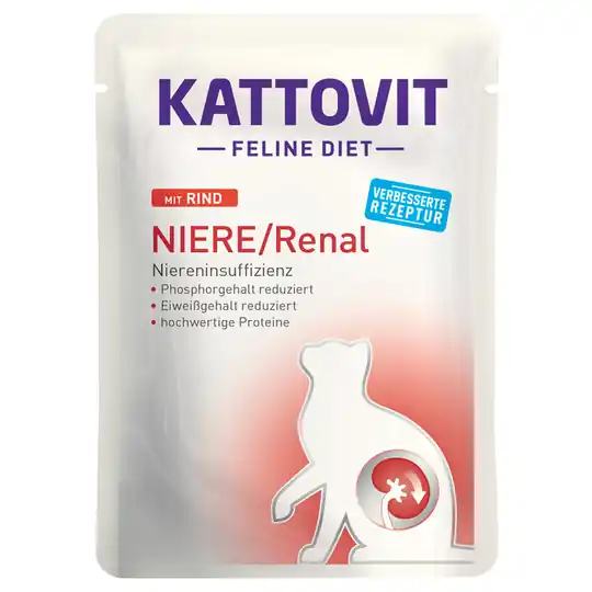 Kattovit Feline Renal Pouch 24 x 85 g - Nötkött Extra rabatt