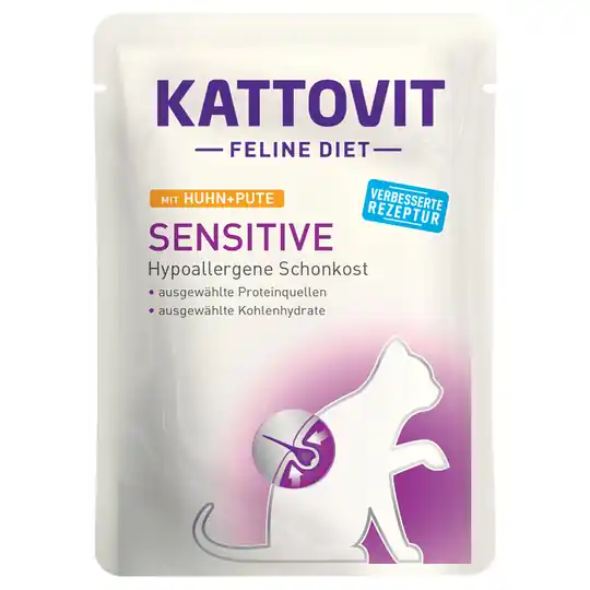 Handla nu Kattovit Sensitive Pouch - 24 x 85 g Kyckling & kalkon