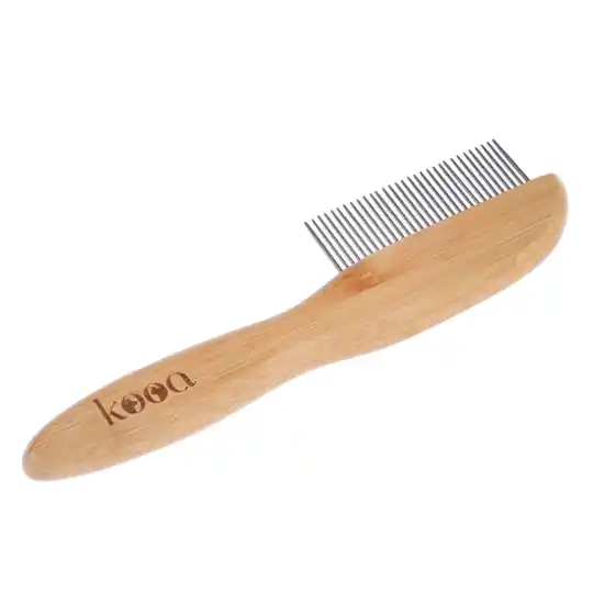 Outlet kooa tovkamm / tovutredare av bambu med roterande tänder - L 21,5 x B 5,5 cm