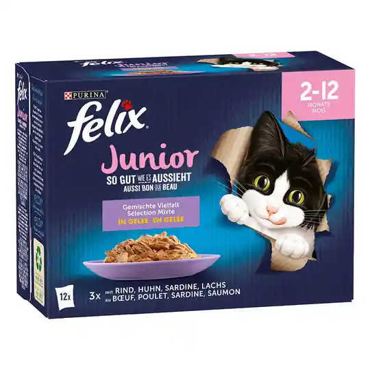 Latz "As good as it looks" Junior Pouches 48 x 85 g - Kyckling, Nötkött, Lax, Sardiner Nyhet