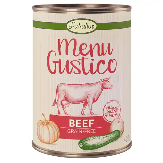 Sänkt pris Lukullus Menu Gustico - Nötkött med pumpa, äpplen & oregano - 6 x 400 g