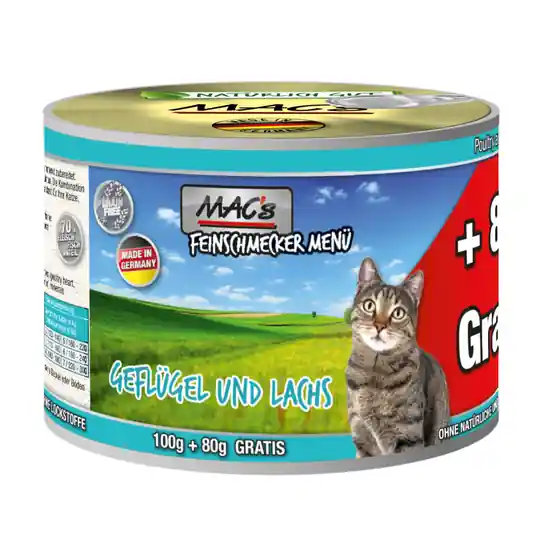 Utförsäljning MAC‘s Cat Gourmet 6 x 180 g Fjäderfä & lax