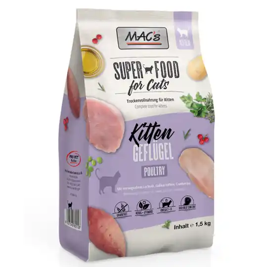 Populärt val MAC‘s Superfood for Cats Kitten - 1,5 kg