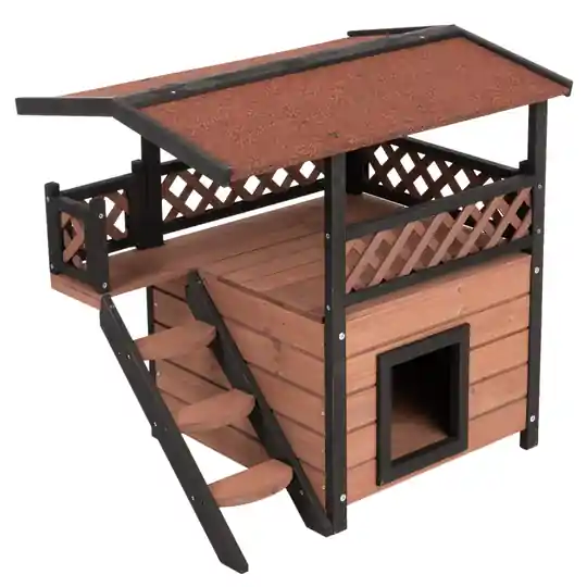 Bästa pris Maisonette katthus - L 77 x B 56,4 x H 72,4 cm