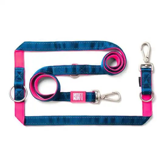 Fynd Max & Molly Matrix pink multifunktionskoppel - Stl. L 200 cm lång, 25 mm brett