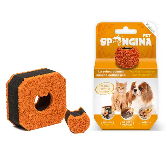 prisnedsättning Mugue Spongina Pet gummisvamp för borttagning av djurhår - L 10 x B 9,5 x H 4,5 cm