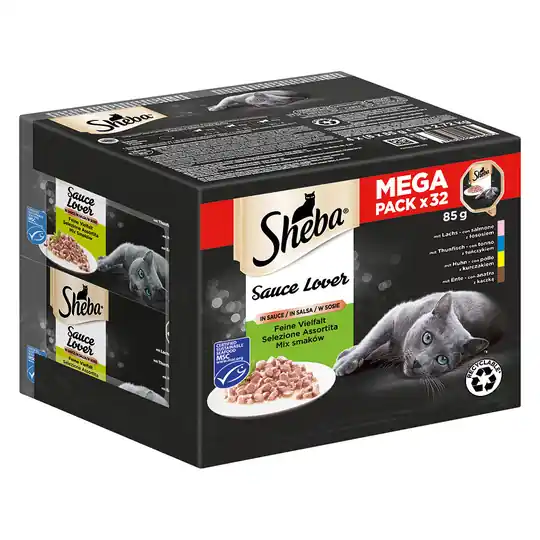Handla nu Multipack Sheba Varieties portionsform 64 x 85 g - Sauce Lover