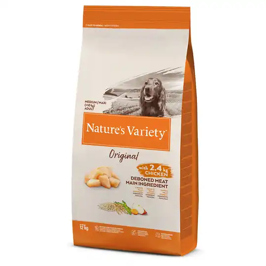 Billigare Nature‘s Variety Original Medium Adult Chicken - Ekonomipack 2 x 12 kg