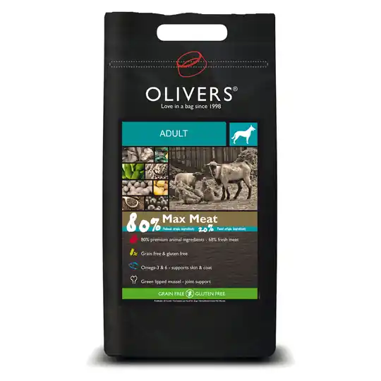 Oliver‘s Adult Max Meat 80% Grain Free - 8 kg Kampanjpris