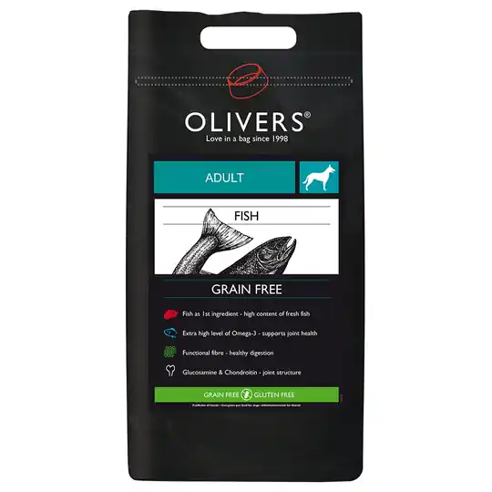 Oliver‘s Adult Medium Breed Grain Free Fish - 12 kg Snabb frakt