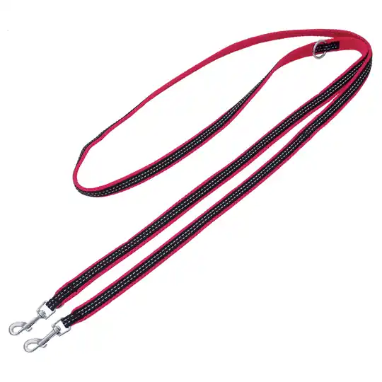 Populärt val Pawz & Pepper Strong Leash, rött/svart koppel - 230 cm långt, 30 mm brett