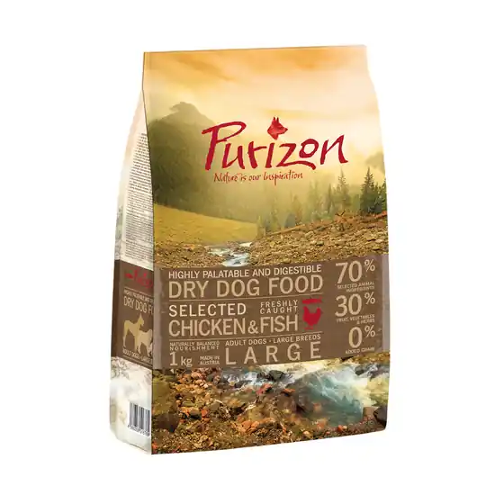 Billig Purizon Large Adult Chicken & Fish - Grain Free - 4 kg