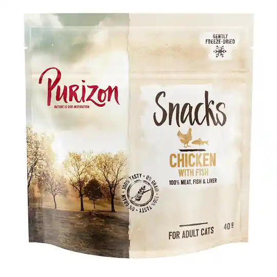 Purizon Snacks Chicken & Fish - Grain Free - Ekonomipack 3 x 40 g Nedsatt pris