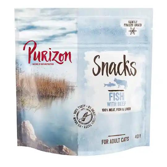 Purizon Snacks Fish & Beef - Grain Free - Ekonomipack 3 x 40 g Snabb leverans