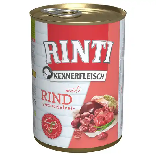 Billigare RINTI 12 x 400 g - Blandpack Nötkött, Fågelhjärtan