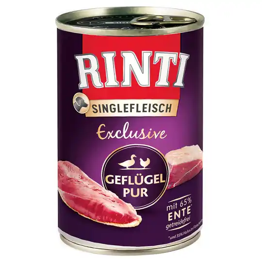 Sänkt pris RINTI Single Exclusive 6 x 400 g - Fjäderfä