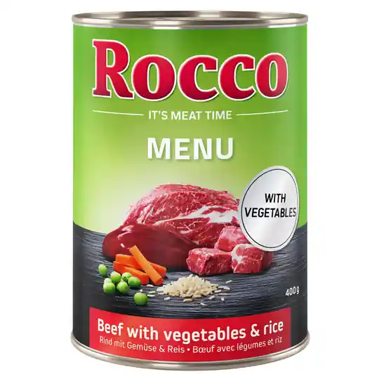 Rocco Menu 12 x 400 g - Nötkött med grönsaker & ris Köp nu