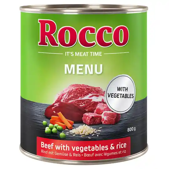 Erbjudandepris Rocco Menu 6 x 800 g - Nötkött med grönsaker & ris