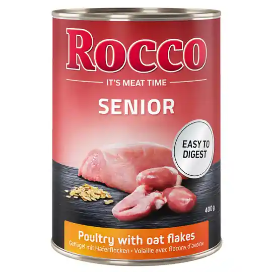 Begränsad tid Rocco Senior 12 x 400 g - Fjäderfä & havregryn
