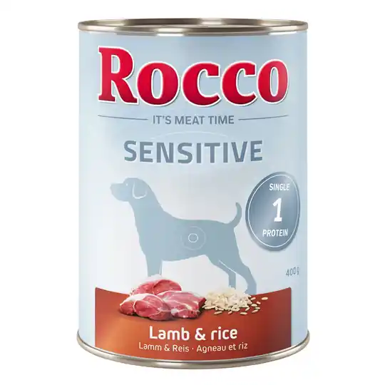 Rocco Sensitive 6 x 400 g - Lamm & ris Extra rabatt