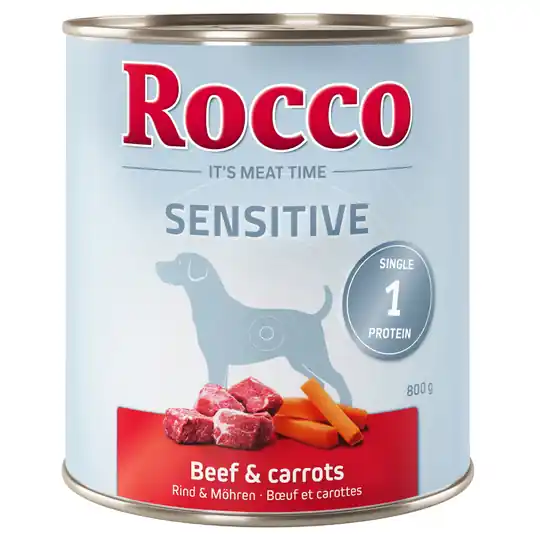 Utförsäljning Rocco Sensitive 6 x 800 g - Nötkött & morötter