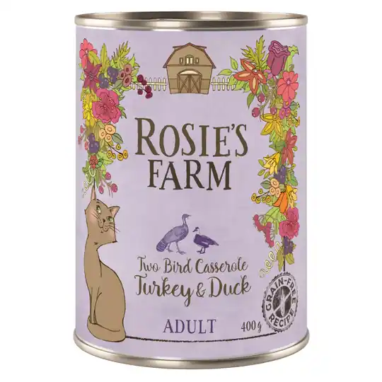 Billig Rosie‘s Farm Adult 6 x 400 g - Kalkon & anka