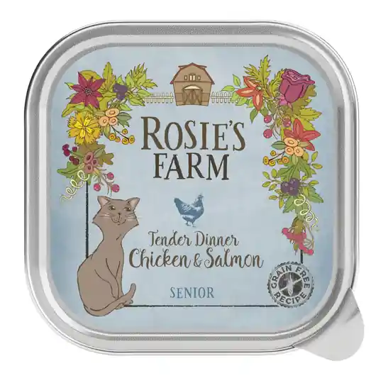 Köp nu Rosie‘s Farm Senior 16 x 100 g - Senior Kyckling & lax