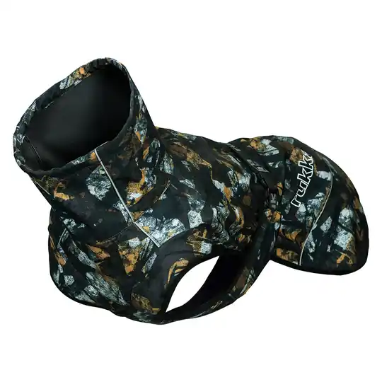 Begränsat antal Rukka® Breeze jacka, svart med tryck - ca 25 cm rygglängd
