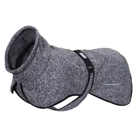Begränsad tid Rukka® Comfy stickad hundjacka, grå/svart - ca 35 cm rygglängd (stl. 35)