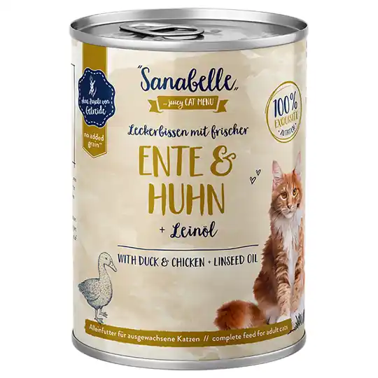 Sanabelle All Meat 6 x 400 g - Anka & kyckling Begränsat erbjudande