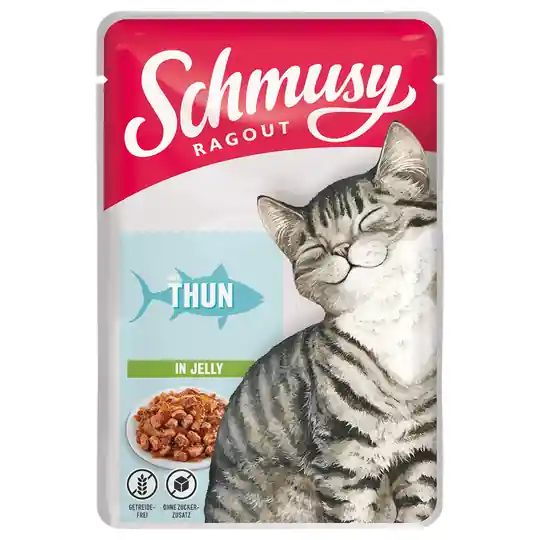 Schmusy Ragout in Jelly 22 x 100 g - Tonfisk Populär