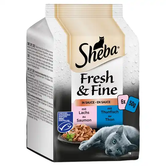 Kampanjpris Sheba Fresh & Fine 6 x 50 g - Fiskvariationer