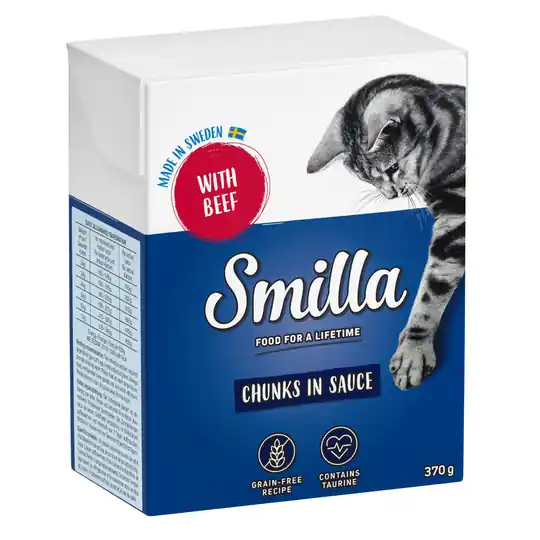 Smilla Chunks i sås 6 x 370 g Blandpack Kyckling, Nötkött, Kycklinglever prisnedsättning