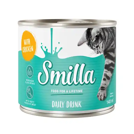 Utförsäljning Smilla Daily Drink kattdryck med kyckling - Ekonomipack 24 x 140 ml