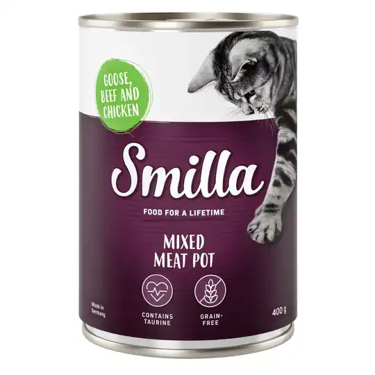 Outlet Smilla Mixed Meat Pot 6 x 400 g - Höns, nötkött & vilt