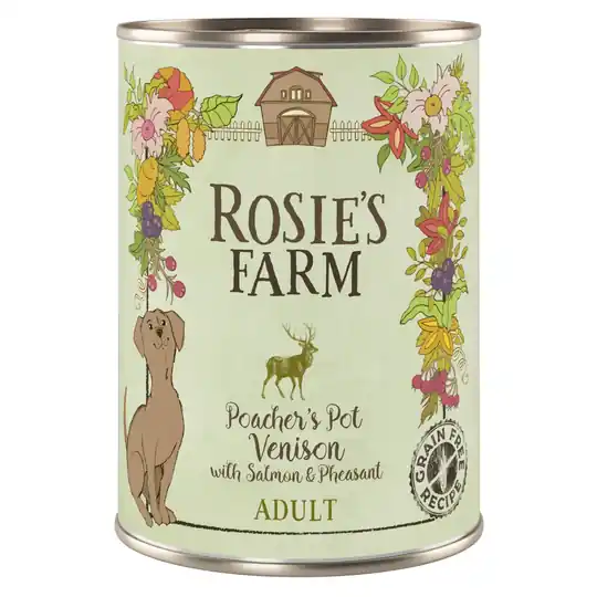 Sparpris! Rosie‘s Farm 24 x 400 g - Venison & Pheasant with Salmon Bästa pris