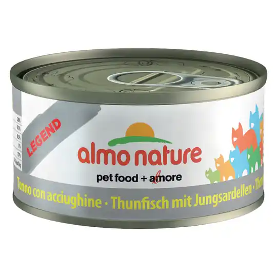 Begränsat erbjudande Superblandpack 24 x 70 g Almo Nature Legend och 6 x 70 g Cosma Nature! - Tonfisk & babysardiner + Cosma Nature provpack