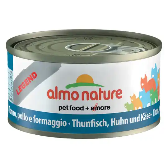 Begränsad tid Superblandpack 24 x 70 g Almo Nature Legend och 6 x 70 g Cosma Nature! - Tonfisk, kyckling & ost + Cosma Nature provpack