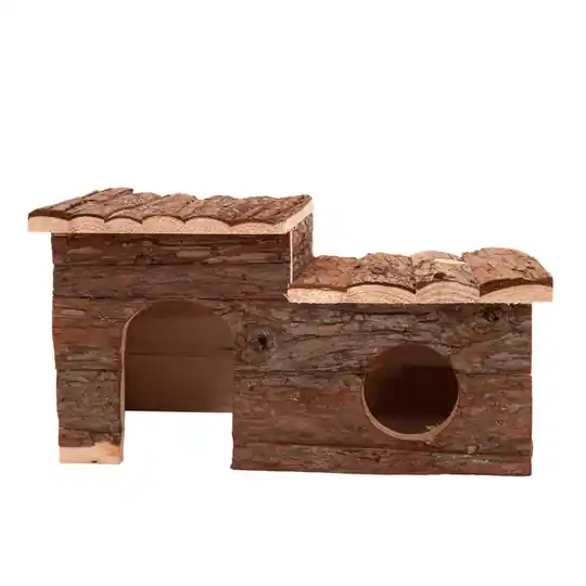 Timmerstuga för smådjur med terrass - 43 x 28 x 22 cm (bredd x djup x höjd) Rabatt