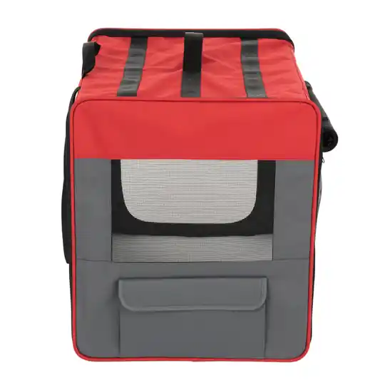Säker betalning Transportkoja First Class Basic Stl. XL B 66 x T 96,5 x H 73,5 cm, röd/grå