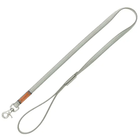Rabatter Trixie BE NORDIC läderkoppel, ljusgrått - XS-S 120 cm långt, 15 mm brett