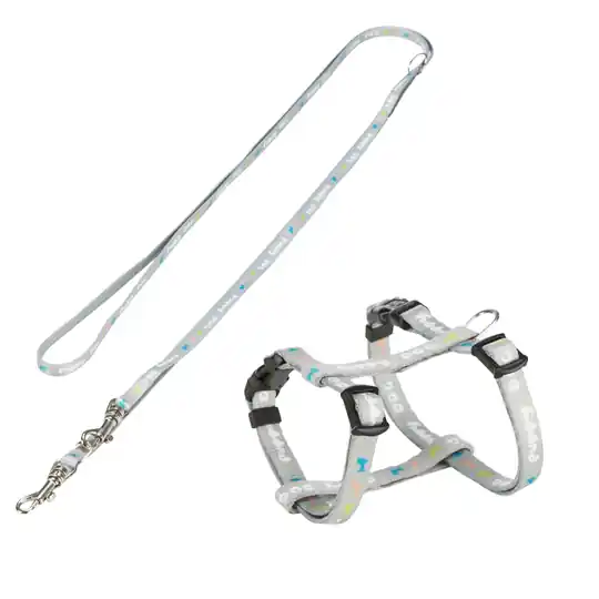 Trixie Junior valpsele med koppel - 23-34 cm/8 mm, 200 cm, ljusgrå Beställ idag